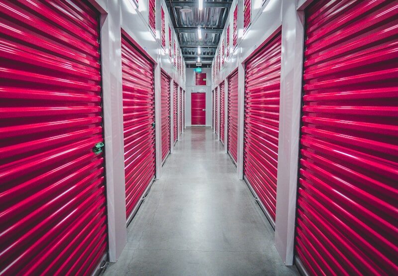 Indoor storage units hallway